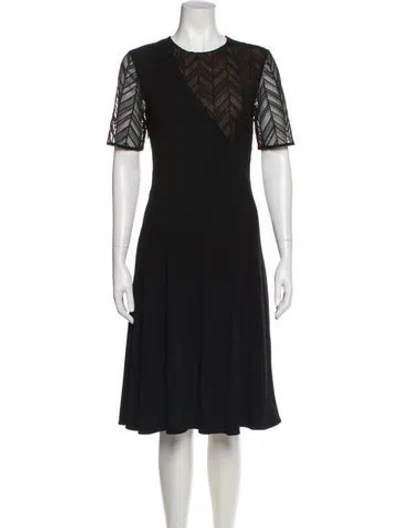 Pre-owned Jason Wu Crew Neck Midi Length Dress In Black