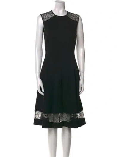 Pre-owned Jason Wu Crew Neck Midi Length Dress In Black