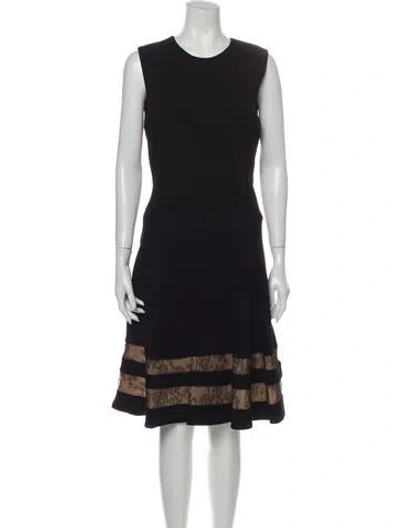 Pre-owned Jason Wu Crew Neck Midi Length Dress In Black