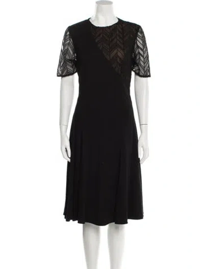 Pre-owned Jason Wu Crew Neck Midi Length Dress In Black