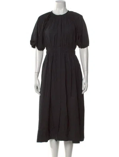 Pre-owned Jason Wu Crew Neck Midi Length Dress In Black