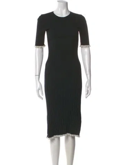 Pre-owned Jason Wu Crew Neck Midi Length Dress In Black