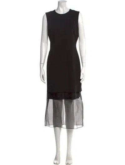 Pre-owned Jason Wu Crew Neck Midi Length Dress In Black