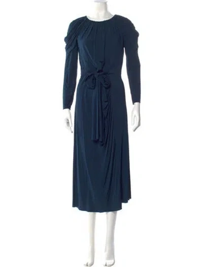 Pre-owned Jason Wu Crew Neck Midi Length Dress In Blue