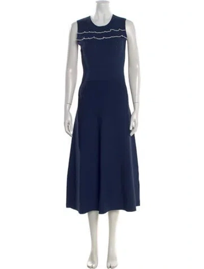 Pre-owned Jason Wu Crew Neck Midi Length Dress In Blue