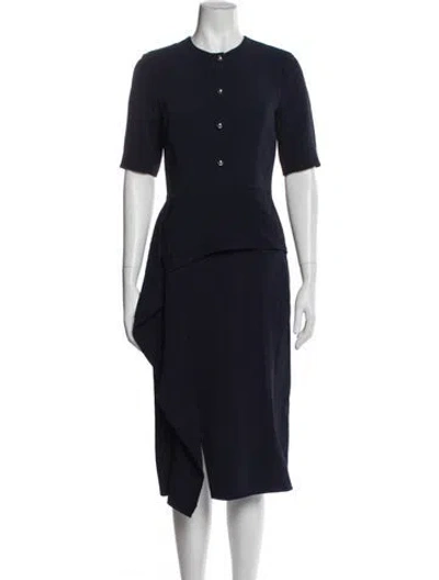 Pre-owned Jason Wu Crew Neck Midi Length Dress In Blue