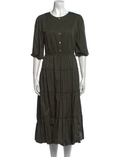 Pre-owned Jason Wu Crew Neck Midi Length Dress In Green