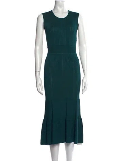 Pre-owned Jason Wu Crew Neck Midi Length Dress In Green
