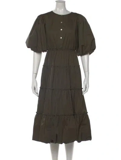 Pre-owned Jason Wu Crew Neck Midi Length Dress In Green