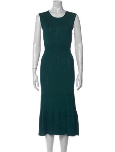 Pre-owned Jason Wu Crew Neck Midi Length Dress In Green