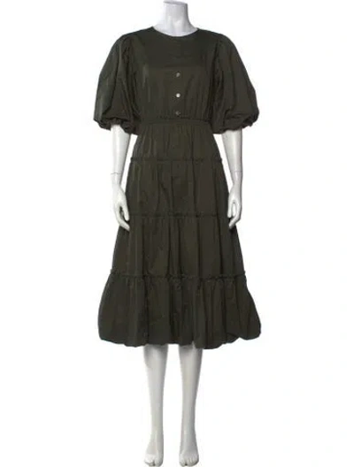 Pre-owned Jason Wu Crew Neck Midi Length Dress In Green