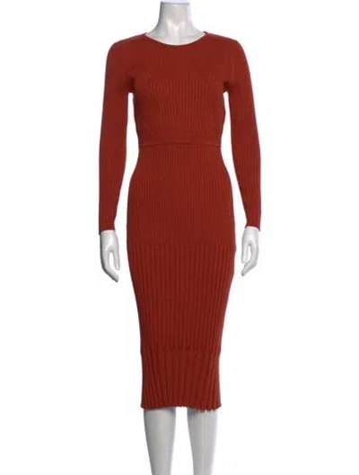 Pre-owned Jason Wu Crew Neck Midi Length Dress In Orange