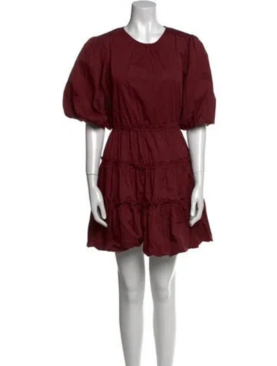 Pre-owned Jason Wu Crew Neck Mini Dress In Burgundy