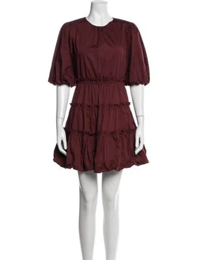 Pre-owned Jason Wu Crew Neck Mini Dress In Burgundy