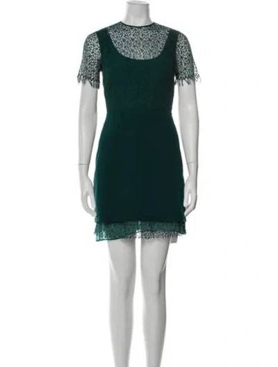 Pre-owned Jason Wu Crew Neck Mini Dress In Green