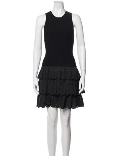 Pre-owned Jason Wu Crew Neck Mini Dress W/ Tags In Black