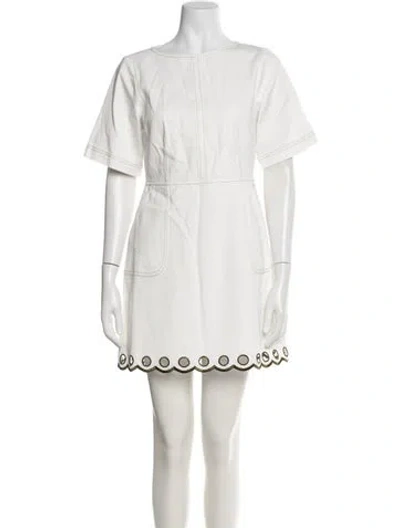 Pre-owned Jason Wu Crew Neck Mini Dress In White