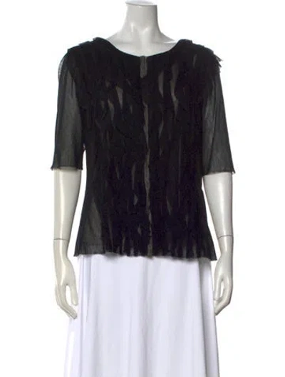 Pre-owned Jason Wu Crew Neck Short Sleeve Blouse In Black