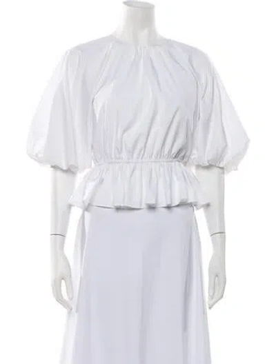 Pre-owned Jason Wu Crew Neck Short Sleeve Blouse In White