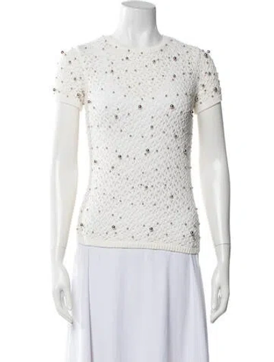 Pre-owned Jason Wu Crew Neck Short Sleeve Top W/ Tags In White