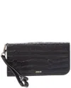 Jason Wu Croc-embossed Leather Clutch In Black