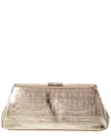 Jason Wu Croc-embossed Leather Clutch In Gold
