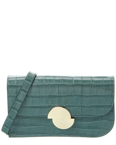 Jason Wu Croc-embossed Leather Clutch In Green