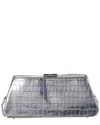 Jason Wu Croc-embossed Leather Clutch In Silver