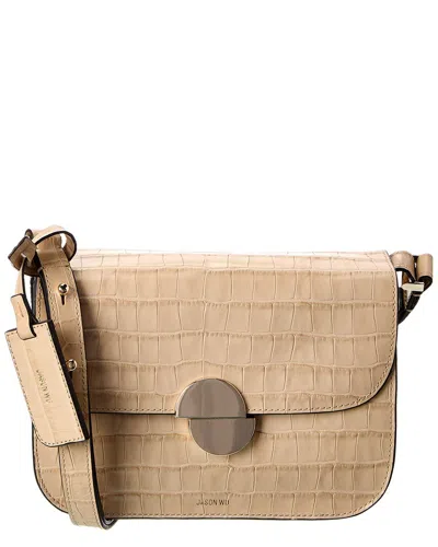 Jason Wu Croc-embossed Leather Shoulder Bag In Sand