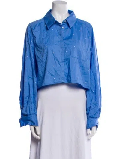 Pre-owned Jason Wu Crystal Embellishments Short Set In Blue