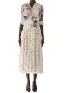 Jason Wu Drop Waist Midi Dress In Calico/saddle In Multi