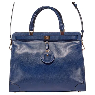 Pre-owned Jason Wu Early  Blue Leather Structured Tote Handbag With Shoulder Strap