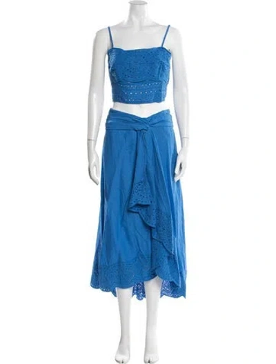 Pre-owned Jason Wu Eyelet Trim Skirt Set In Blue