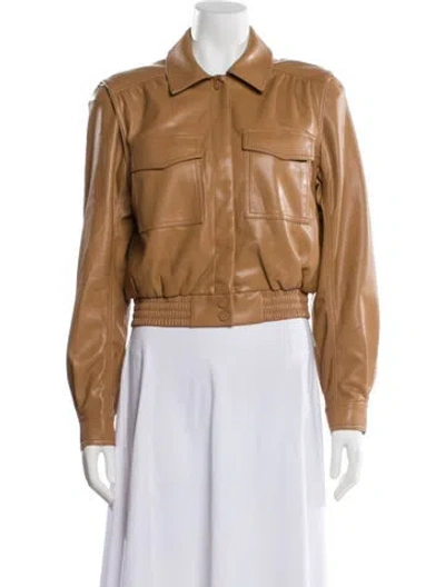 Pre-owned Jason Wu Faux Leather Bomber Jacket In Brown