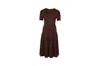 Jason Wu Flared Knit Dress In Burgundy Viscose In Red