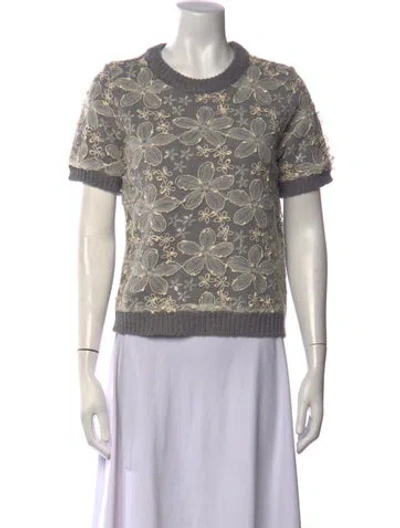 Pre-owned Jason Wu Floral Print Crew Neck Sweater W/ Tags In Multicolor