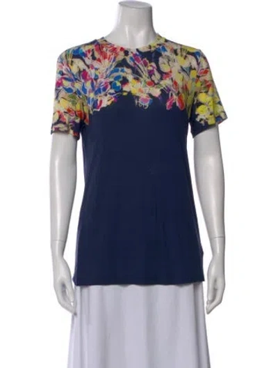 Pre-owned Jason Wu Floral Print Crew Neck T-shirt In Blue