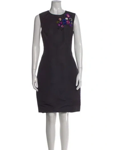 Pre-owned Jason Wu Floral Print Knee-length Dress In Black