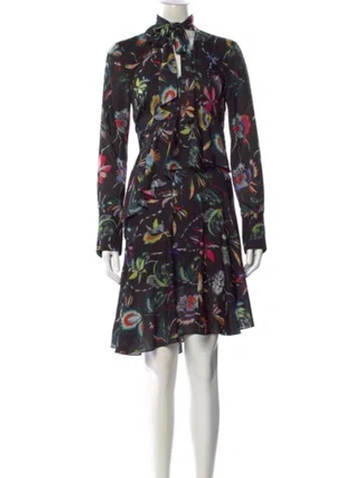 Pre-owned Jason Wu Floral Print Knee-length Dress In Black