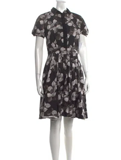 Pre-owned Jason Wu Floral Print Knee-length Dress In Black