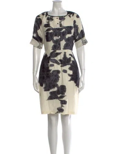 Pre-owned Jason Wu Floral Print Knee-length Dress In Neutral