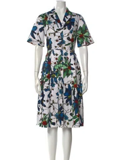 Pre-owned Jason Wu Floral Print Knee-length Dress In White