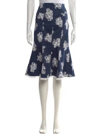Pre-owned Jason Wu Floral Print Knee-length Skirt W/ Tags In Blue