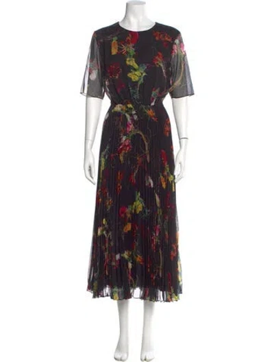Pre-owned Jason Wu Floral Print Long Dress In Black