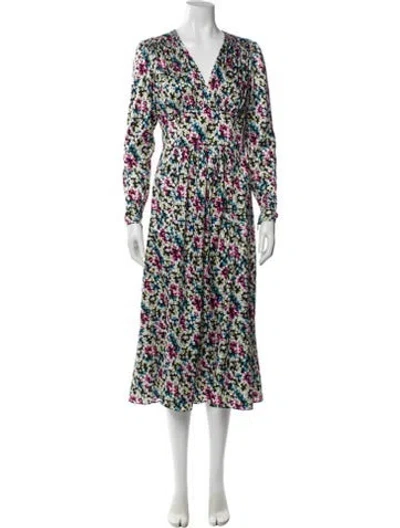 Pre-owned Jason Wu Floral Print Long Dress In Black