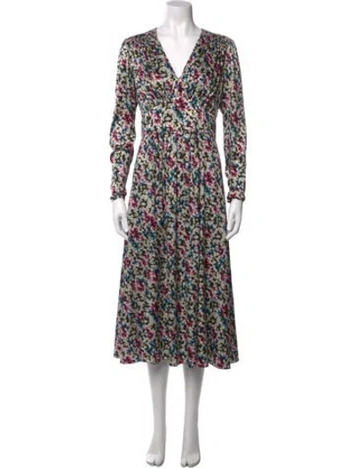 Pre-owned Jason Wu Floral Print Long Dress In Black