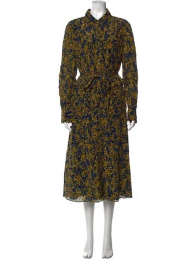 Pre-owned Jason Wu Floral Print Long Dress In Blue