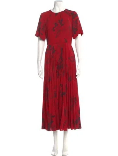 Pre-owned Jason Wu Floral Print Long Dress In Red