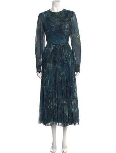 Pre-owned Jason Wu Floral Print Long Dress W/ Tags In Blue