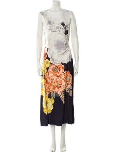 Pre-owned Jason Wu Floral Print Long Dress In White
